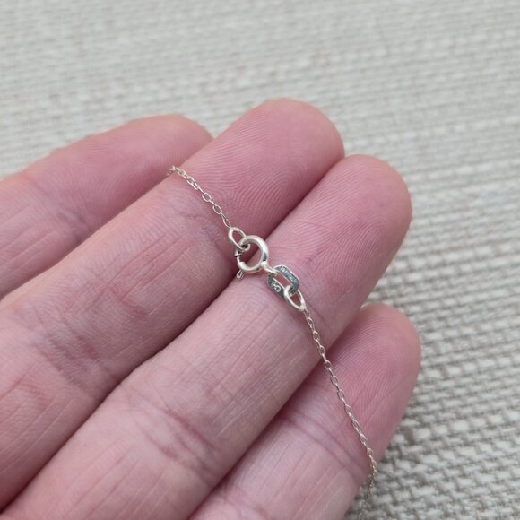 19 Inch Sterling Silver Blue Opal Cute Turtle Pendant Necklace A5958 - Picture 6 of 8